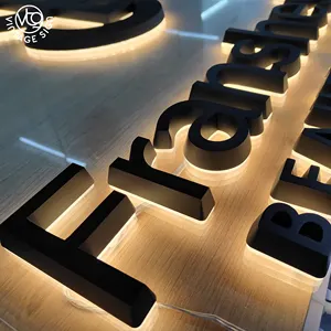 Panneau de signalisation d'entreprise 3D avec logo pour bureau, intérieur et extérieur, rétro-éclairé