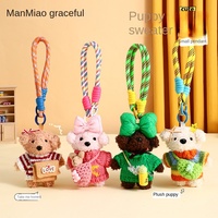 Véritable Ours en Peluche Super Douce Pendentif Chiot Mignon Pull Poupée Sac Porte-clés Petit Cadeau pour Couples Anniversaire Occasion Vente en Gros