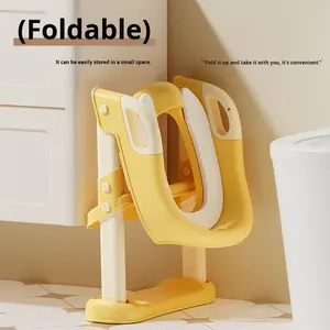 Taburetes Infantiles de Plástico, <span class=keywords><strong>Asiento</strong></span> de Inodoro Plegable Tipo Escalera con Diseño de <span class=keywords><strong>Corona</strong></span> para Niños y Niñas, para el Hogar - Product Image 6