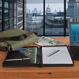 Porte-documents avec fermeture éclair personnalisé, organiseur de classeur, organiseur de carnet en similicuir, organiseur de carnet pour CV, motif d'affaires, comme un sac - Product Image 2