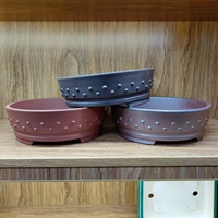 Pot à bonsaï classique rond en argile Yixing, best-seller, avec design à clous