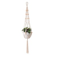Panier suspendu d'intérieur en corde de coton couleur naturelle style moderne avec pot de fleurs décoratif en fibre végétale
