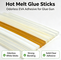 Bâtons de colle thermofusible EVA transparents, inodores, forte adhérence, solides pour travaux manuels en papier, pistolet à colle en stock