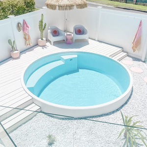 Piscina de inmersión cuadrada redonda ovalada para exteriores, pequeña piscina de lujo de fibra de vidrio sobre el suelo para Hotel - Product Image 3