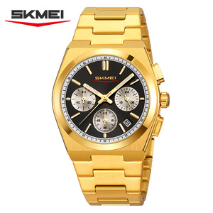 Reloj de Pulsera Skmei 9371 para Hombre en Dorado o Plateado con Movimiento de Cuarzo y Correa de Acero Inoxidable, Resistente al Agua 3ATM, Venta al por Mayor desde Guangzhou - Product Image 3