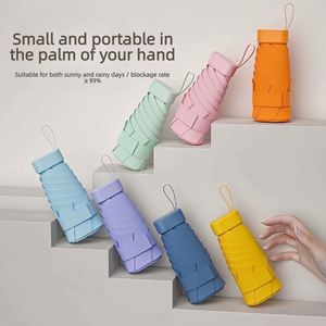 Parapluie pliant compact mini 15 cm UPF50 personnalisé avec logo pour femmes, idéal pour les voyages, la vente au détail et les cadeaux scolaires - Product Image 2