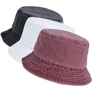 Sombrero de cubo de algodón lavado Unisex diseño de verano al aire libre personalizable hombres y mujeres sombrero de cubo informal - Product Image 1