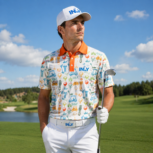 Polo da Golf Personalizzate in Spandex/Poliestere, Protezione Solare, Traspiranti, Asciugatura Rapida, Magliette Atletiche da Golf per Uomo - Product Image 1