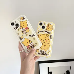 Casing Ponsel Beruang Kuning untuk iPhone 12 Pro Max untuk Ponsel Seri Iphone13/14