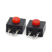 Senter Kepala 213WD Tombol Samping Merah 12x12mm DC 30V 1A 3pin Tombol Tekan Lurus ON-OFF-ON