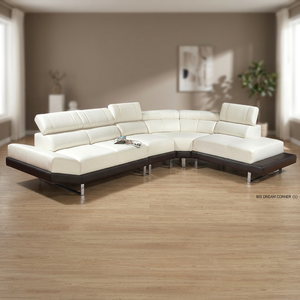 Sofá Esquinero BIS DREAM, Muebles Modernos para Sala de Estar, Diseño Modular de Tela y Cuero Genuino, Sofás 3+2+1, Malasia - Product Image 3