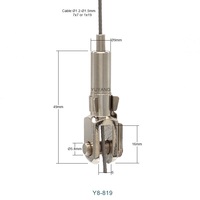 Pince de serrage à fourche pour câble d'avion 12,2 mm/1,5 mm pour kit de suspension de câbles d'éclairage