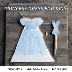 Robe de princesse pour filles, déguisement d'Halloween, costumes de <span class=keywords><strong>film</strong></span> et de télévision avec cape en polyester - Product Image 2