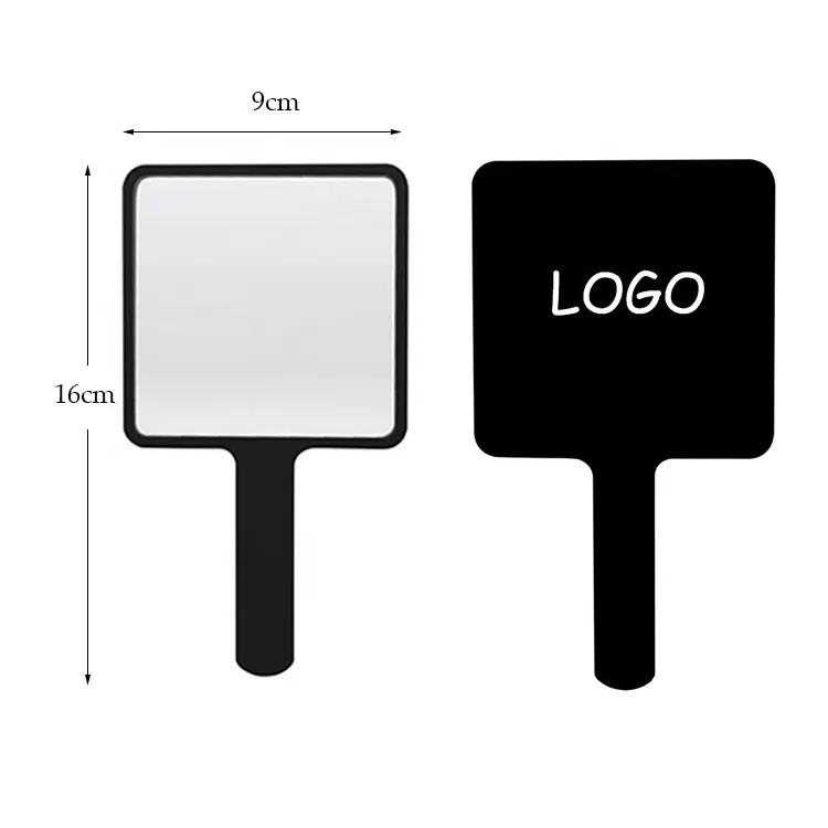 Gloway Private Label LOGO ABS Kunststoff Kleiner kompakter quadratischer Schmink spiegel Benutzer definierter kosmetischer Hands piegel für Frauen