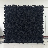 Dinding Latar Belakang Bunga Hitam Premium Realistis Buatan, Grosir 8ft, Latar Foto Pernikahan, Hotel, Sutra