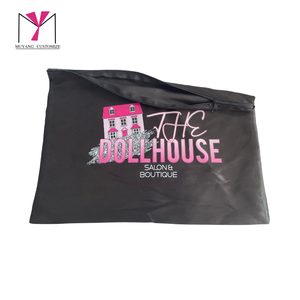 MUYANG Offre Spéciale : Housse de rangement pour perruques et extensions capillaires en satin noir doux, avec fermeture éclair et poignée longue, imprimé numérique - Product Image 5