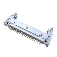 Conector de Placa de Circuito Impreso IDC de 40 Pines y 180 Grados, con Contacto de Latón de Paso de 2.54 mm, Clasificación IP68, Gris, con Oreja Corta y Expulsor
