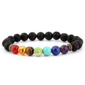 <span class=keywords><strong>Bracelet</strong></span> de perles rondes en pierres précieuses de 8 mm et perles œil de <span class=keywords><strong>tigre</strong></span> en forme de boule <span class=keywords><strong>7</strong></span> <span class=keywords><strong>chakras</strong></span> pour anniversaires - Product Image 5