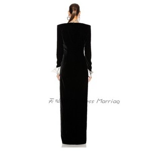 2023 nueva <span class=keywords><strong>reina</strong></span> <span class=keywords><strong>de</strong></span> gama alta temperamento profundo escote en V hendidura fiesta Reunión Anual banquete vestido <span class=keywords><strong>de</strong></span> noche Vestido largo <span class=keywords><strong>de</strong></span> terciopelo - Product Image 5