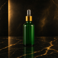 Flacon compte-gouttes en verre vert foncé de 15 ml et 30 ml pour huiles essentielles, idéal pour l'aromathérapie – Approvisionnement direct usine