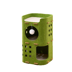 <span class=keywords><strong>Casa</strong></span> para Gatos de Fieltro de Poliéster Cuadrada, Estilo Art <span class=keywords><strong>Deco</strong></span>, Cerrada y Cálida, Cama Tipo Cueva para Gatos de Interior - Product Image 6