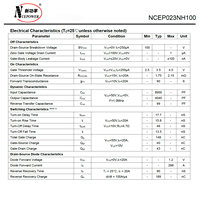 NCEP023NH100 MOSFET TO-220 375W 100V 298A 100% Original et Traçable Code de lot -55°C à +175°C Température de fonctionnement Rds on 2.15 MR