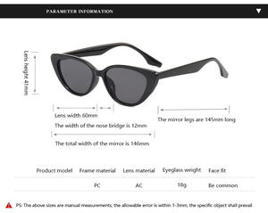 2024 New Arrival of Small Cat Eye Cool Sun Glasses Designer Candy/jelly Colored Women Glasses UV protection Luxury Glasses - Product Image 6