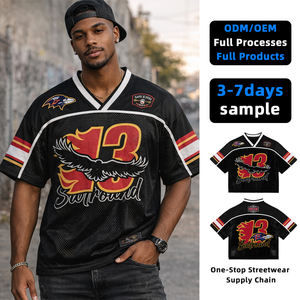 T-shirts décontractés pour hommes de premier choix, style hip-hop, en tricot Spandex/Polyester 200g, impression numérique, séchage rapide, service OEM, patchwork personnalisé - Product Image 1