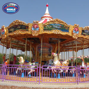 Manège à chevaux en laiton de style vintage, 34 places, avec boîte à musique, attraction de fête foraine, <span class=keywords><strong>fourniture</strong></span> clé en main - Product Image 6