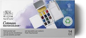 Set de Pintura de Acuarela Bview Art Winsor & Newton Cotman, Set de Bolsillo con 12 Medios Tubos, Pincel, Esponja, Botella de 2ml y Papel - Product Image 6