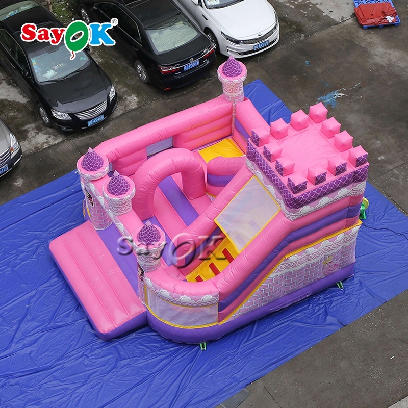 Castle's's pink princess and Castle de Combination trampoline bouncer trampoline bouncer slide's aquatic