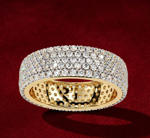 JURA JEWEL Luxury 14K Gold Plated <b>Diamond</b> <b>Ring</b> Round Brilliant Cut IGI Certified D Color Lab Grown Women Wedding Engagement <b>Ring</b> - Product Image 4