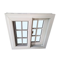 Fenêtre coulissante à simple vitrage en profilé PVC UPVC avec design de grille décorative pour fenêtres de maison