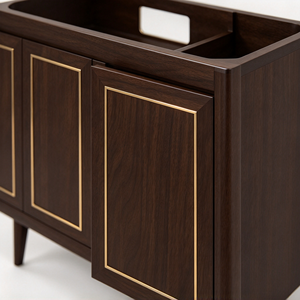 Mueble de Baño Vintage de Madera Maciza de Nogal Oscuro - Product Image 5