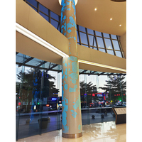 Grandes quantités personnaliser conception différentes formes aluminium colonne perforée revêtement mural