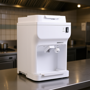 Machine à glace pilée électrique commerciale 220LBS H, en plastique blanc, commande manuelle, pour la fabrication de glaces pilées - Product Image 2