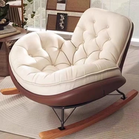 Fauteuil inclinable à bascule minimaliste moderne avec revêtement en tissu technique et pieds courbes pour salon, balcon, mobilier de maison, relaxation