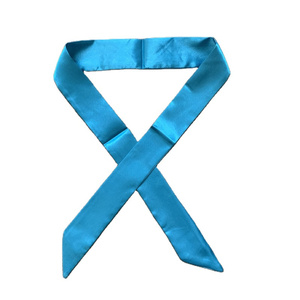 Pañuelo de Seda Delgado Azul Marino con Estampado de Cadena para Mujer, Lazo de Lujo con Patrón Náutico para Bolsos y Muñecas - Product Image 4