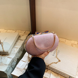 Sac de soirée rond de luxe haut de gamme pour femme, sac à bandoulière portable, sac messager à chaîne, sac de fête, vente chaude - Product Image 2