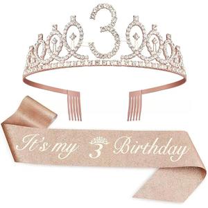 Couronne de Princesse en Alliage, Accessoire de Coiffure pour Anniversaire, Ensemble Ceinture et Bijoux de Cheveux pour Fêtes et Célébrations - Product Image 6