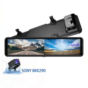 4k WIFI GPS 12 Inch Car Rearview Mirror Dash Cam Front And Rear Video Recorder Night Vision Reverse Dash Cam