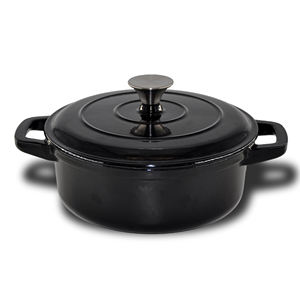 Vente directe d'usine de batterie de <span class=keywords><strong>cuisine</strong></span> en fonte émaillée 3 pièces, casseroles en fonte émaillée noire, ustensiles de <span class=keywords><strong>cuisine</strong></span>, cocotte en fonte - Product Image 5