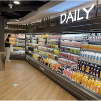 Système de refroidissement à distance pour supermarché, contrôle numérique, vitrine réfrigérée ouverte pour boissons