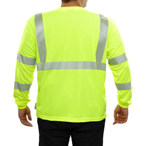 T-shirt de travail à manches longues à haute visibilité, intégré à un système de refroidissement, réfléchissant, imperméable, matériau à changement de phase, protection contre le stress thermique - Product Image 2