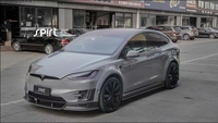 Runde mise à niveau Topcar Style Kit de carrosserie en Fiber de carbone pour Tesla Model X Auto Parts Lèvre avant Jupes latérales Roue Sourcils Diffuseur arrière