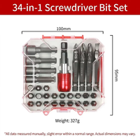Jeu de 34 embouts de tournevis multifonctionnels en acier, à tête plate, Phillips, Allen, Torx, triangulaires, auto-bloquants, OEM, à pointe magnétique