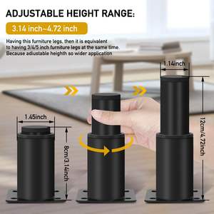 تلسكوبي قابل للتعديل لخزانات التلفزيون ، أريكة غرفة المعيشة الحديثة بالقدم ، ارتفاع كبير من الحديد - Product Image 2