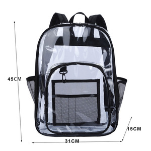 Hot Sale 3pcs/Set Fashion Transparent <b>Backpack</b> for Women Men PVC Clear Large Capacity <b>Waterproof</b> <b>School</b> Bags - Product Image 2