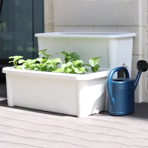 Rectangular Pots Plastic Raised Elevated Garden Bed Planter Box for Vegetables/Flower/ Fruits Herb Grow Planting Box With Legs