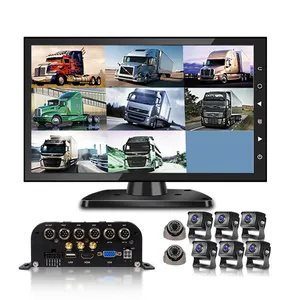 Araç gözetleme uzaktan kumanda otobüs kamyon CCTV DVR 8CH 2T 4G GPS MDVR 10 inç ekran gece görüş kamera mobil DVR sistemi